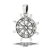 Sterling Silver Classic Ships Wheel Pendant