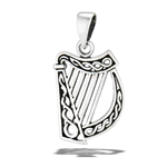Sterling Silver Classic Harp Pendant
