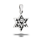 Sterling Silver Cool Star Of David On Star Of David Pendant