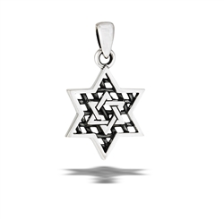 Sterling Silver Cool Star Of David On Star Of David Pendant