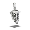 Sterling Silver Latching Conical Container With Peace Signs