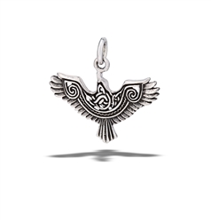 Sterling Silver Soaring Celtic Eagle Pendant