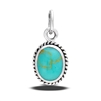 Sterling Silver Braided Oval Pendant With Synthetic Turquoise