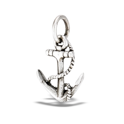 Sterling Silver Anchor And Line Pendant