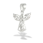 Sterling Silver Angel With Heart Pendant