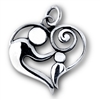 Sterling Silver Parent and Child Heart Pendant