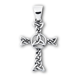 Sterling Silver Celtic Weave Cross Pendant