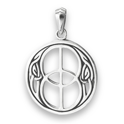 Sterling Silver Double Peace Celtic Pendant