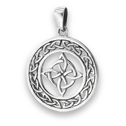 Sterling Silver Celtic Knot With Weave Pendant