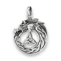Sterling Silver Celtic Dragon Pendant
