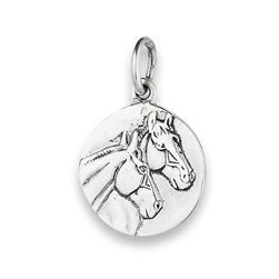 Sterling Silver Two Horses Pendant