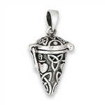 Sterling Silver Hinged Pendant with Triquetras