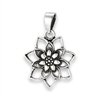 Sterling Silver Blooming Lotus Pendant