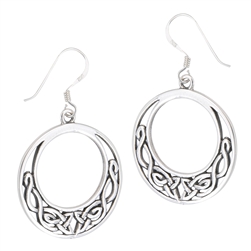Sterling Silver Round Interwoven Celtic Earring