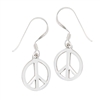 Sterling Silver Peace Sign Earring