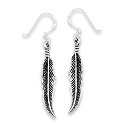 Sterling Silver Medium Feather Earring