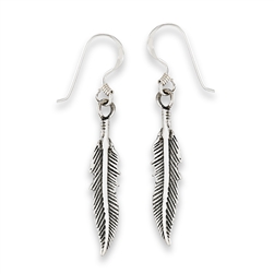Sterling Silver Small Feather Earring