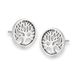 Sterling Silver Tree Of Life Stud Earring
