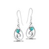 Sterling Silver Modern Swirl Earring With Synthetic Turquoise