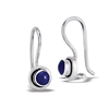 Sterling Silver Bali Style Locking Hook Earring With Synthetic Lapis