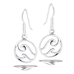 Sterling Silver Double Wave Dangle Earring