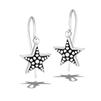 Sterling Silver Granulated Star Earrings With Locking Clasp